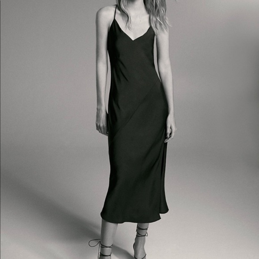 Aritzia - Babaton Long Slip Black Dress